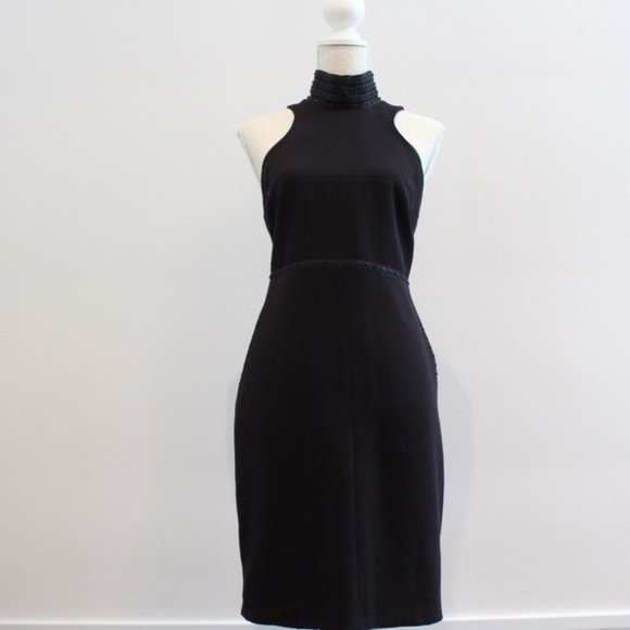 Karl Lagerfeld Black Studded Halter Dress 8 #4680 - Picture 2 of 8